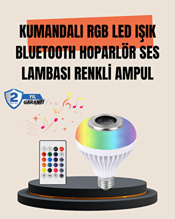 12W LED Ampul – Renkli Işık ve Dahili Hoparlör Özellikli