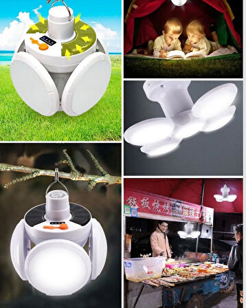 Katlanabilir 5 Kanatlı Solar LED Bahçe ve Kamp Lambası