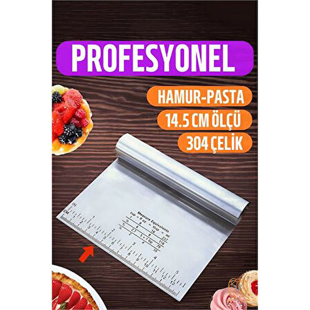 HSNET Hamur Kesici Spatula Profesyonel 304 Paslanmaz Çelik