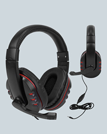 Kırmızı Gaming Headset Mikrofonlu Sağlam Kablolu Konforlu