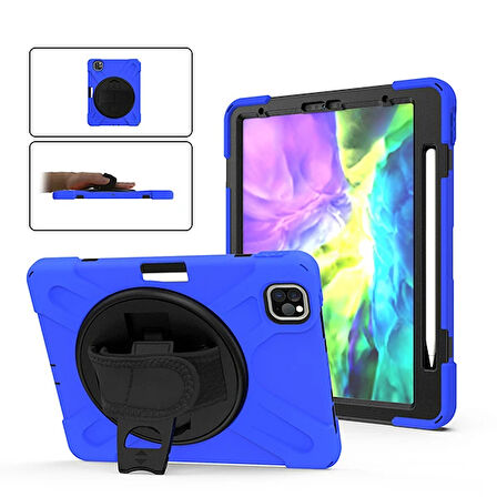 iPad Pro11 (2021-2020-2018) Kılıf Shockproof 3 Katmanlı Standlı Zırh Kılıf Ka