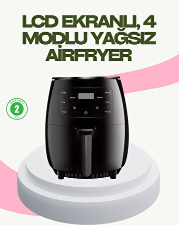 2400W Güçlü Airfryer 6L Yapışmaz Hazne Bulaşık Makinesi Uyumlu
