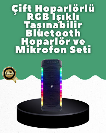 Yüksek Ses Güçlü Kablosuz Hoparlör Karaoke Mikrofonlu