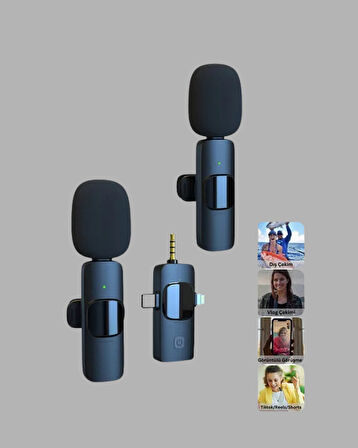 Kablosuz Mikrofon - Telefon ve Bilgisayar Uyumlu