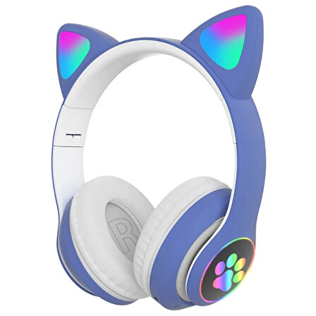 ALLY 23M Kedi Kulak Kulaküstü Bluetooth 5.0 Kablosuz Kulaklık Led Işıklı-(5775