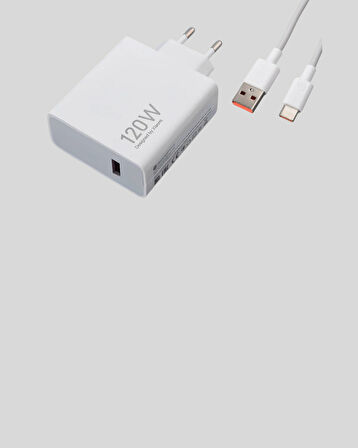 120W Güçlü Hızlı Şarj Adaptörü ve Type-C Kablo Seti – Güvenli Şarj Tekno