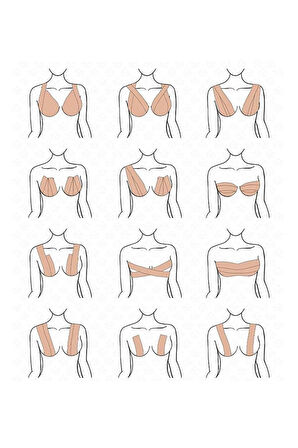 Toparlayıcı ve Şekillendirici Göğüs Bandı Tere ve Suya Dayanıklı Hassas Cil