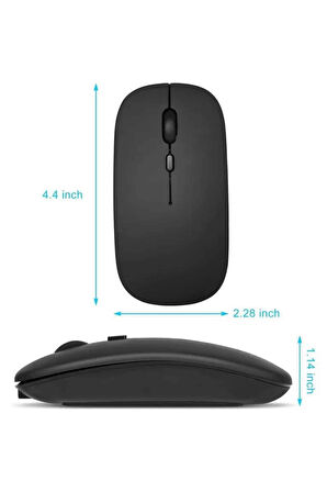 Kablosuz Mouse Fare Şarjlı Bluetooth Wireless Çift Modlu Sessiz