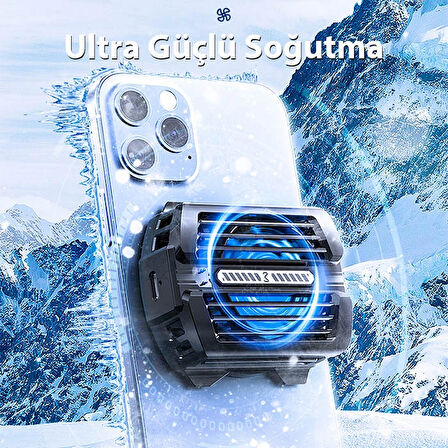 CX12 Powerbank Girişli Manyetik Cep Telefon Soğutma Fanı Radyatör Soğutucu-(577