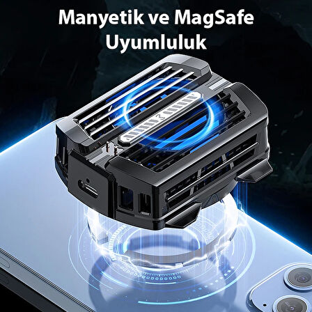 CX12 Powerbank Girişli Manyetik Cep Telefon Soğutma Fanı Radyatör Soğutucu-(577