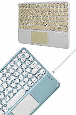 Bluetooth Touchpad Klavye Ultra İnce Taşınabilir Q Klavye