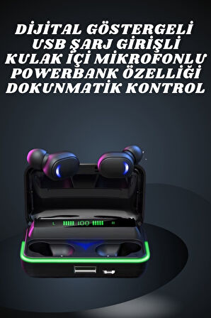 İkili Bluetooth Kulaklık Dijital Göstergeli Uzun Pil Ömrü Yüksek Ses Kaliteli