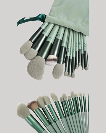 Göz Farı Allık Fondöten İçin Uygun 13'lü Makyaj Fırçası Seti Kompakt Tasar