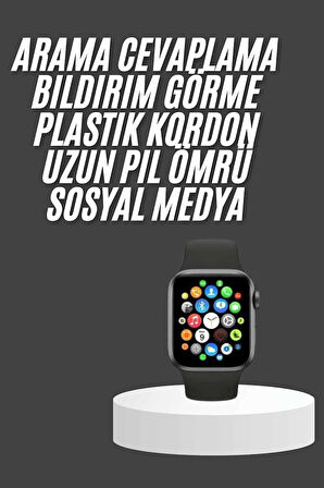 Akıllı Saat Çok Fonksiyonlu Uyku Takibi Adımsayar Nabız Ölçer Arama Cevaplaya