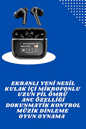 Ekranlı Yeni Nesil Pro Kulaklık ve Akıllı Saat Kampanyası Kulak İçi Mikrofonl