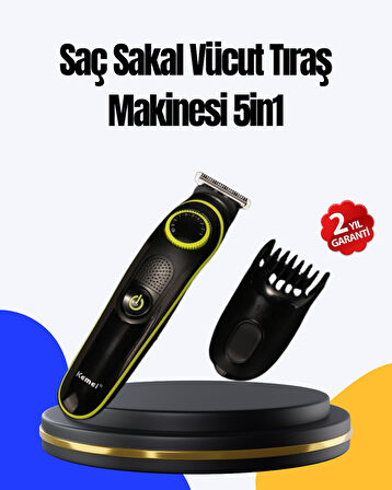 5 Başlıklı Çok Fonksiyonlu Saç Kesme ve Sakal Düzeltme Makinesi Erkek Bakım A