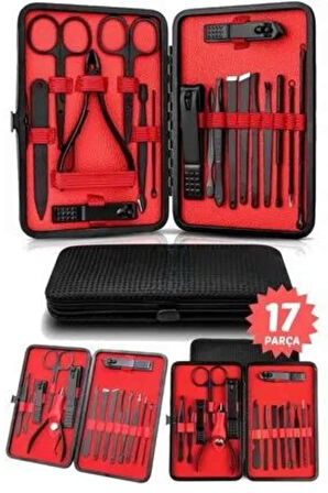 17 Parça El Ayak Bakım Seti Tırnak Temizleme Manikür Pedikür Cımbız Törpü T