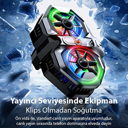 DL21 Yarı İletken Arka Klipsli Çift Fanlı Soğutma Radyatörü PUBG Oyun Soğutu