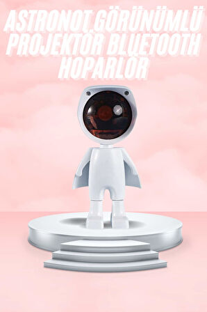 Gün Batımı Lambası Işık Arka Plan Projektör Sevimli Astronot Enerji Tasarrufl
