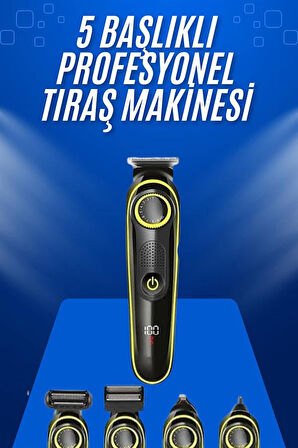 Tıraş Makinesi Şarjlı 5 Başlıklı Burun ve Kulak Temizleme