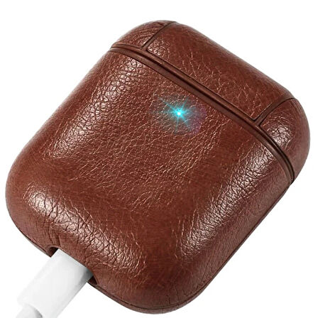 Ally Leather Case Apple Airpods 1-2 PU Deri Koruma Kılıfı-(5775)