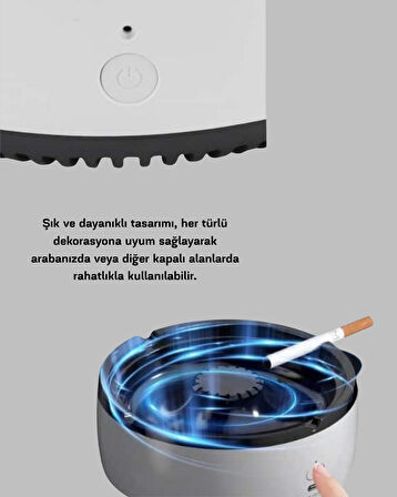 Sigara Dumanı ve Koku Giderici Hava Temizleyici Küllük – 2 Katmanlı Filtreli U