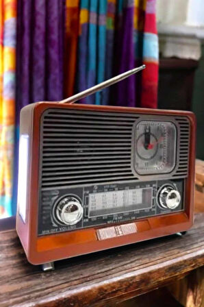 Nostaljik Radyo USBAUX Ve SD Kart Girişli Bluetooth Bağlantılı