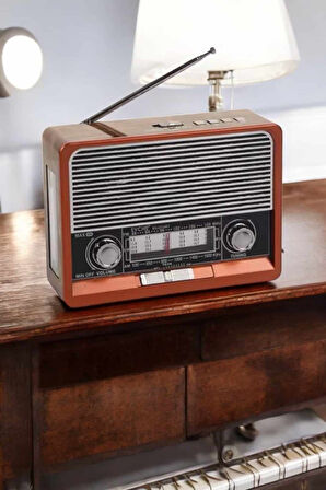 Nostaljik Radyo USBAUX Ve SD Kart Girişli Bluetooth Bağlantılı