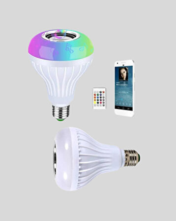 Bluetooth Hoparlörlü LED Ampul – 12W Enerji Tasarruflu
