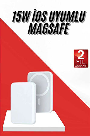 İOS Uyumlu Magsafe Kablosuz 15w Şarj Powerbank Magesafe
