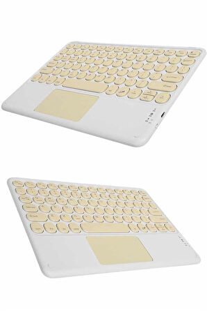 Touchpad Tüm Cihazlara Uyumlu Bluetooth Klavye Touchpad Slim Kablosuz Wifi Q Klavye