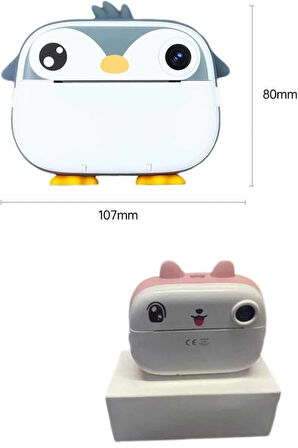 Çocuklara Özel Şirin Tasarımlı Mini Fotoğraf Yazıcısı 3 Adet Rulo Hediyeli