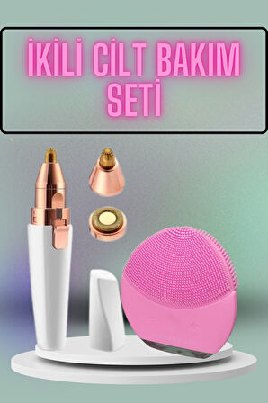 Kulak Burun ve Yüz Epilasyon Aleti ve Yüz Masaj Aleti İkili Cilt Bakım Seti
