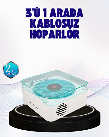 Dekoratif Gece Işıklı Bluetooth Hoparlör – Zaman ve Pil Ekranlı