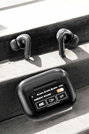 Kablosuz Bluetooth Kulaklık Ekranlı Uzun Şarj Süreli ANC Destekli