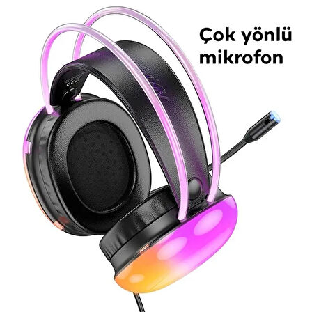 HOCO W109 Plus Rich USB7.1 Gaming Kulaküstü Kulaklık-(5775)