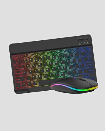 Aydınlatmalı Türkçe Q RGB Klavye Sessiz ve Dayanıklı Tuş Takımı