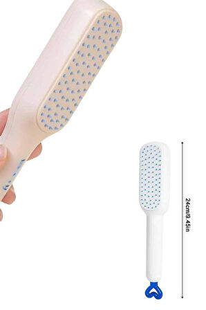 Kendi Kendini Temizleyen Otomatik Tuşlu Saç Tarağı Dolaşık Açıcı Masaj Fır