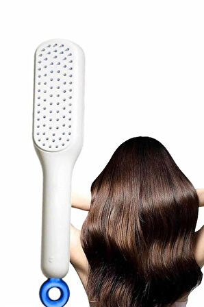 Kendi Kendini Temizleyen Otomatik Tuşlu Saç Tarağı Dolaşık Açıcı Masaj Fır
