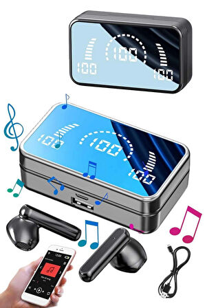 Yeni Nesil Kablosuz Kulaklık Aynalı Powerbank Özellikli Bluetooth Bağlantılı D