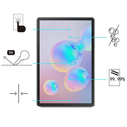 ALLY Sm Galaxy Tab S8 Plus S7 Plus Tempered Kırılmaz Cam Ekran Koruyucu-(5775)