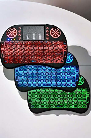 Işıklı Kablosuz Mini Q Klavye Tüm Cihazlara Uyumlu