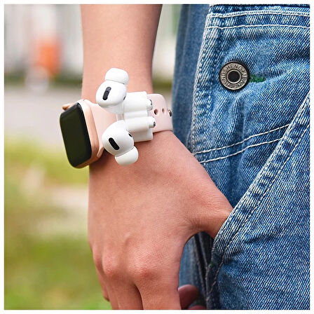 ALLY 5 in 1 Airpods Pro Kulaklık Kılıfı ve Kulaklık Koruma Çantası Full Set-(