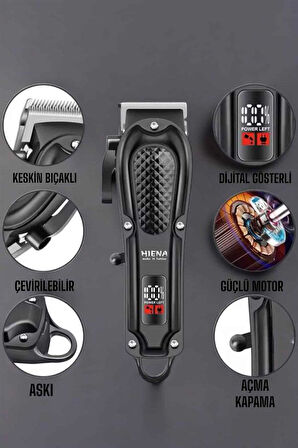 Suya Dayanıklı Tıraş Makinesi Keskin Bıçaklı Dijital Göstergeli Şarjlı