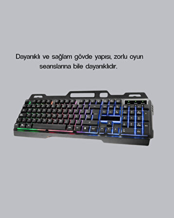 Profesyonel Oyuncu Klavye Mouse Seti – RGB Işıklı Türkçe Q DPI Ayarlı Dayan?