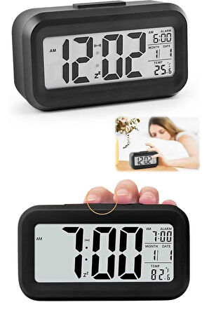 Dijital Masa Saati Termometre Takvim Led Ekran Pilli Ev Ofis Masası