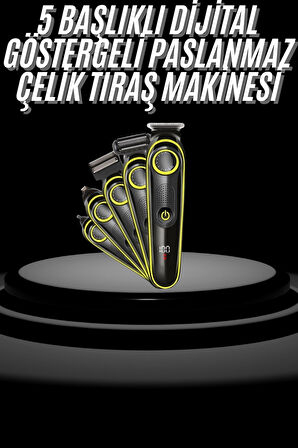 Saç Sakal Şekillendirici Tıraş Makinesi 5 Başlıklı Paslanmaz Çelik Bıçakl?