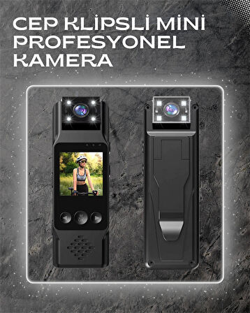 WiFi Destekli Mini Kamera – 180° Dönebilen Lens 1080P Video TFT Ekranlı