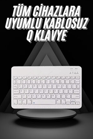 Q Klavye Türkçe Bluetooth Klavye Tüm Cihazlara Uyumlu Kablosuz
