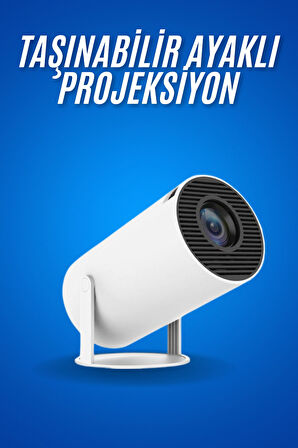 Sinema Projektörü Android HDMI USB WİFİ Ses Çıkışlı Ayaklı Projeksiyon Ta?